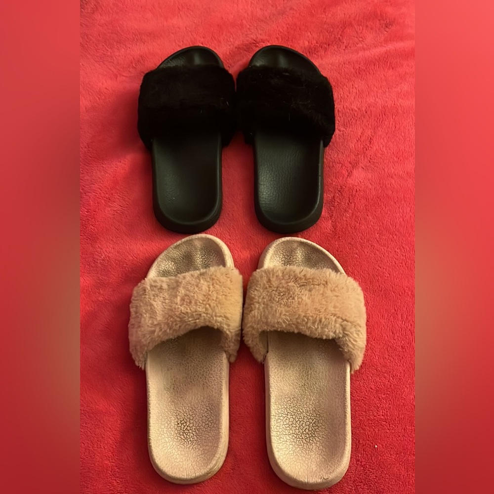 Faux Fur Slides
